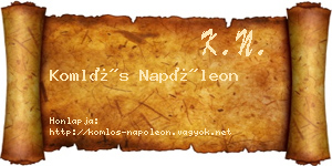 Komlós Napóleon névjegykártya